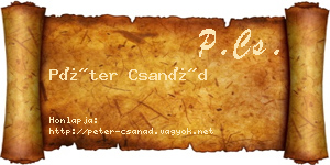 Péter Csanád névjegykártya